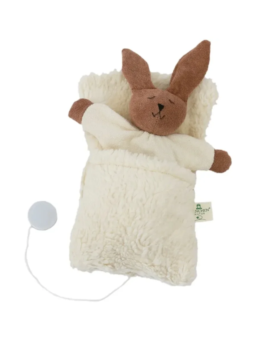 Peluche musicale dans un sac de couchage - lapin - Nanchen Natur - Boutique Maman & Bébé – Produits Essentiels au Quotidien - dodo calin lapin peluche sac couchage - lapin amp bébé produit