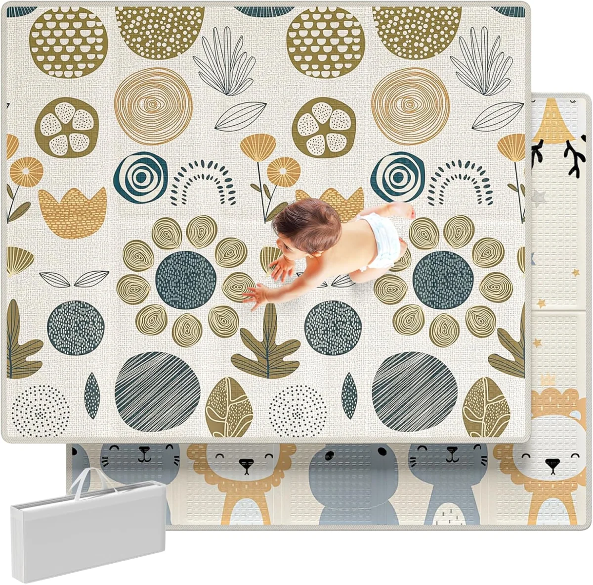 Tapis d’Éveil Montessori Mloong Pliable Antidérapant Bébé Vins Rouges Harmonieux Occasion