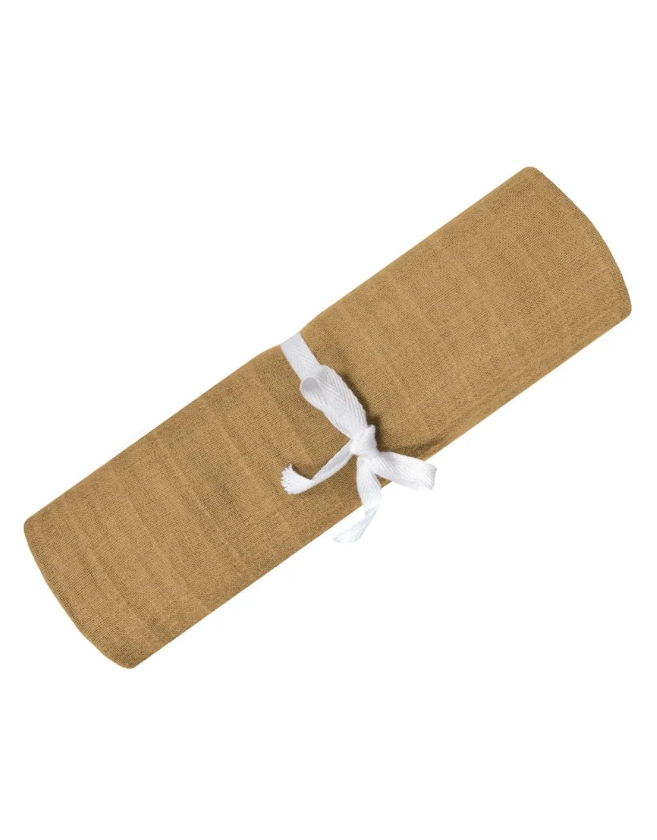 Couverture mousseline de coton - Uni miel - Perlimpinpin - Boutique Maman & Bébé – Produits Essentiels au rass Quotidien