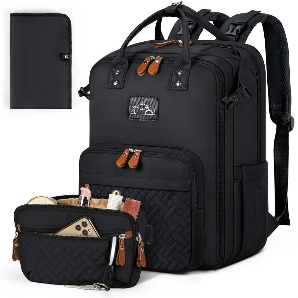 Sac à dos à langer multifonction avec pochette amovible – idéal voyage et sortie - Éclairage de qualité avec frais de port offerts - {'count': 1, 'name': 'housse'}
