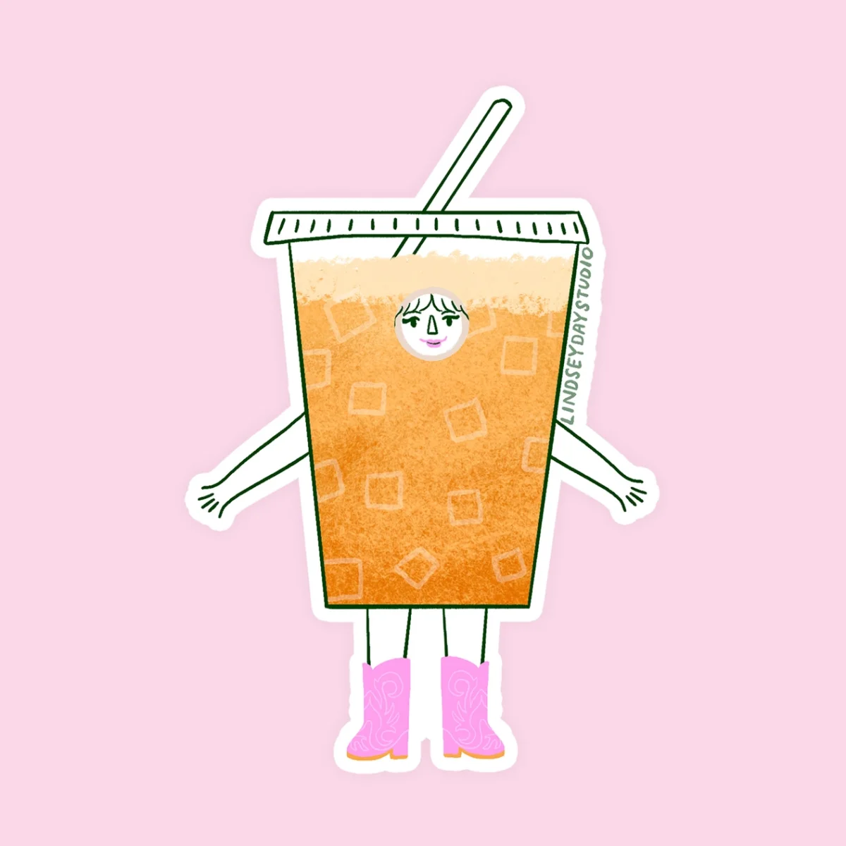 Iced Coffee Girlie Sticker Organisation maison solutions rangement