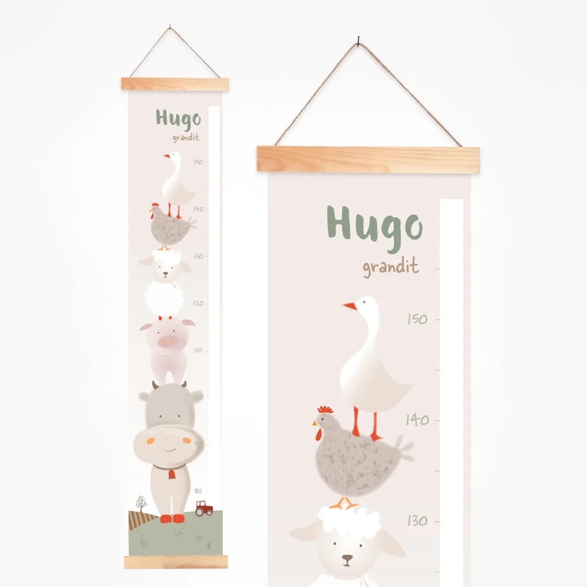 Toise bébé personnalisée douce et tendance des animaux de la ferme - Boutique Bébé en Ligne : Soins, Jouets et Articles Maison - chat tendance animal ligne soin jouet article