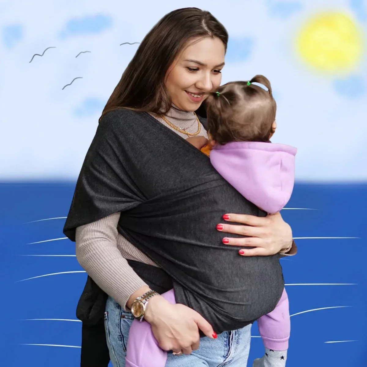 Porte bébé en écharpe | echarpe ajuste - Boutique Bébé en Ligne Eléphant : Soins, Jouets et Articles Maison