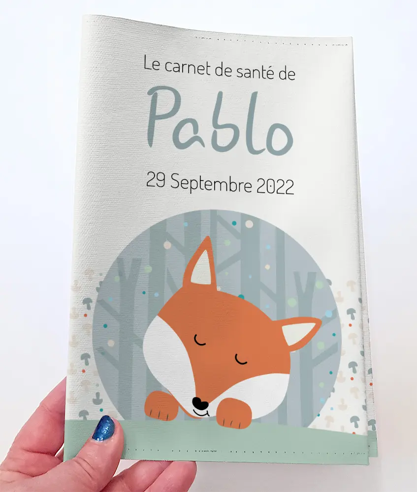Protège carnet santé bébé renard Boutique Bébé Ligne Soins Jouets Articles Maison