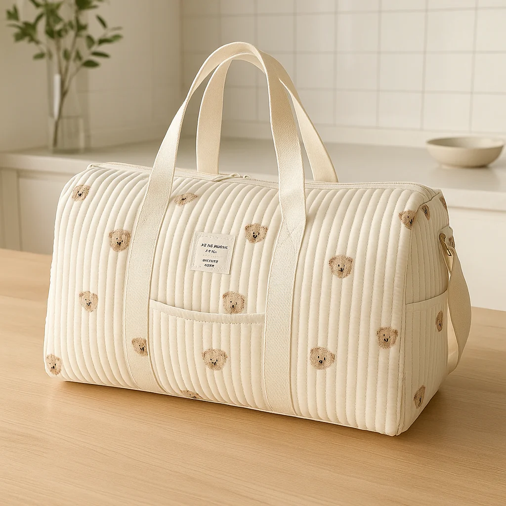 Sac beige sable etoile Boutique Bébé Ligne Soins Jouets Articles Maison
