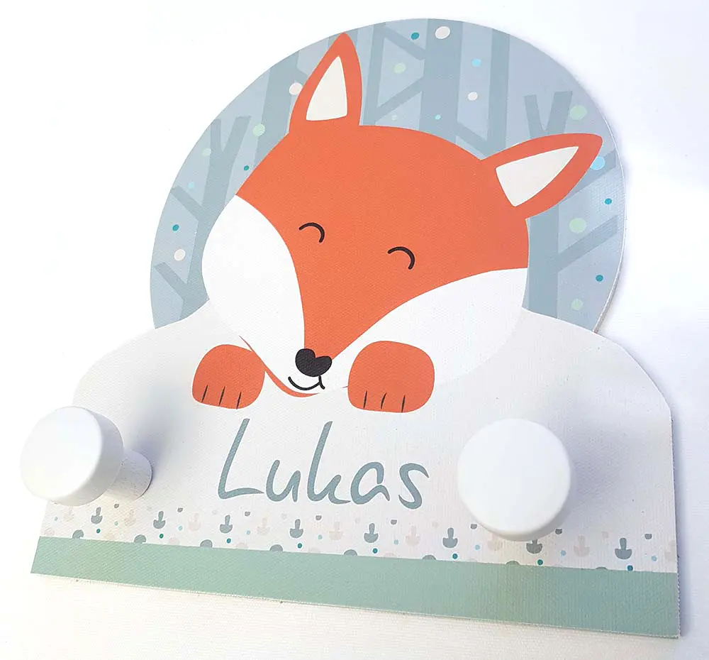 Portemanteau découpé avec la tête du petit renard King roux - Boutique Bébé en Ligne : Soins, Jouets et Articles Maison
