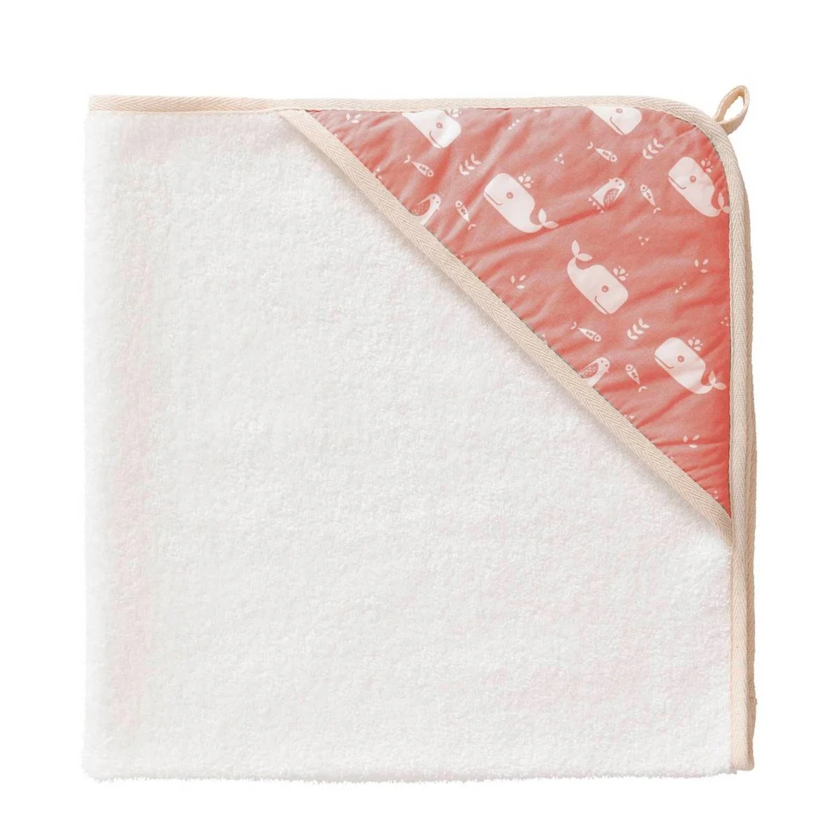 Fresk Serviette bain Enveloppe bébé Baleine Mellow Rose E-shop mondial Produits durables modernes accessibles