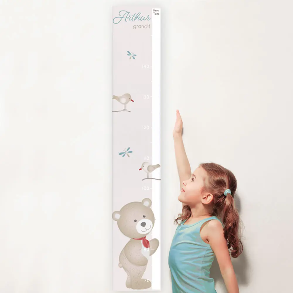Toises bois et toile personnalisées - 6 modèles pour fille et garçon - Boutique Bébé en Ligne : Soins, Jouets et couleur Articles Maison