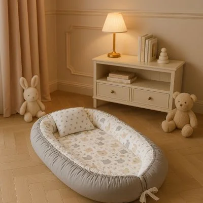 Réducteur de Lit | ans Bébé Cocon Coton Gris 88x50cm - Boutique Maman & Bébé – Produits Essentiels au Quotidien
