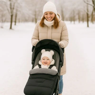Chanceliere Poussette | Cozy Winter - Boutique Bébé en Ligne : Soins, Jouets et Articles Maison Petite&Mars - Comfy - Chancelière universelle pour poussette 4 en 1 Couleur  Rose Petal