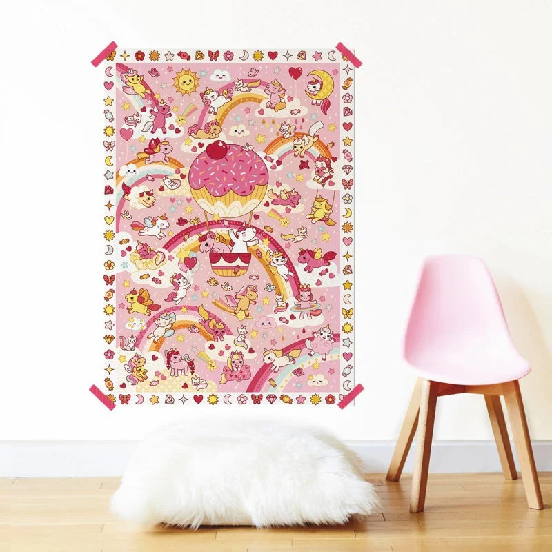 POSTER CRÉATIF + 150 AUTOCOLLANTS LICORNES - Boutique Maman & Bébé – Produits Essentiels au Quotidien Poster Licornes | Avec des Stickers | Poppik