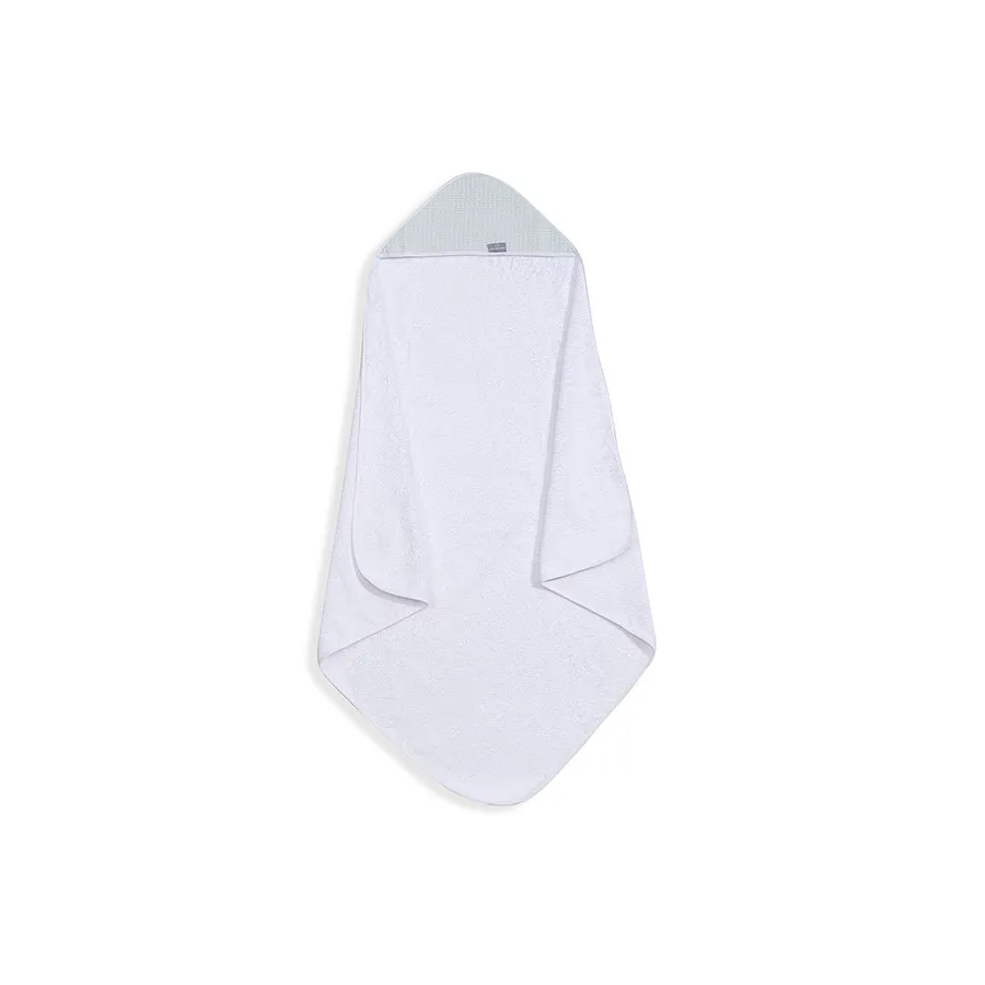 Interbaby Cape De Bain-100X100-400 Gsm Coton Terry-Mod.Astrid-Blanc/Verd - ​Boulangerie-Pâtisserie | Pain au irréprochable Levain & Viennoiseries