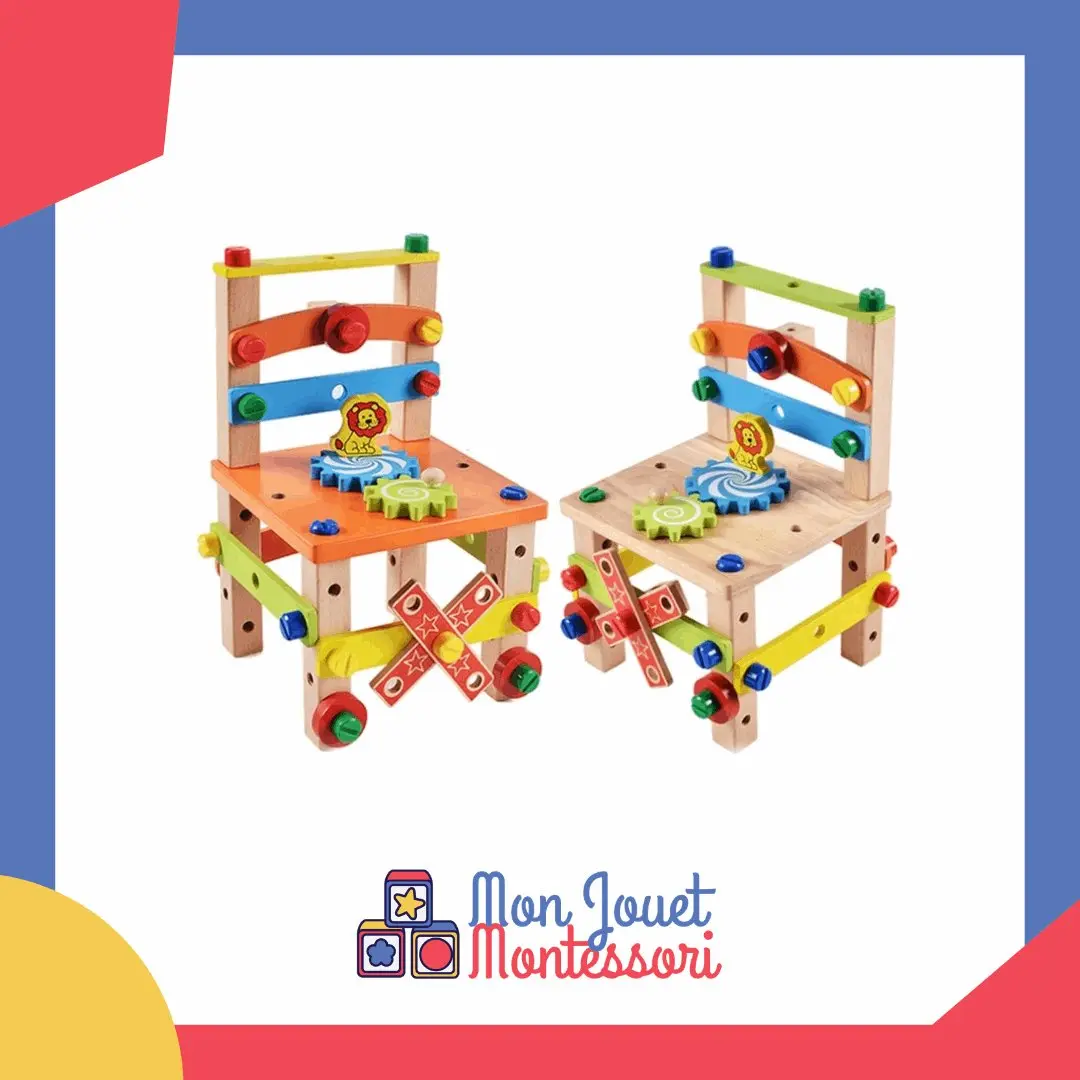 Chaise à constuire Montessori - Saldi Straordinari – Offerte Speciali Disponibili Adesso Chaise d'écolier 4 pieds - Chaise d'école empilable - Mobilier école