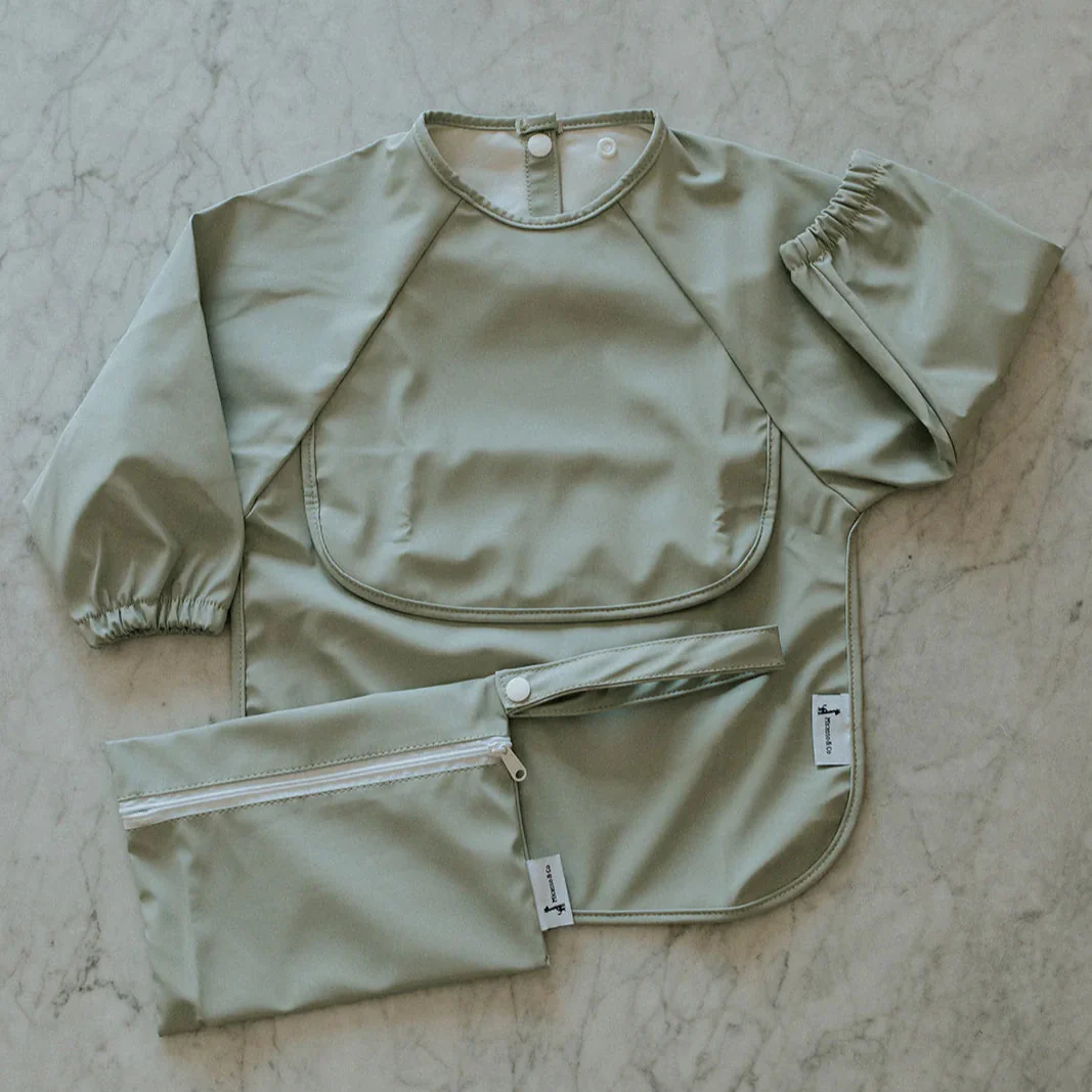 Micasso amp Bavoir Manches Longues Sauge||Micasso amp Long Sleeved Bib Sage Boutique Bébé Ligne Soins Jouets Articles Maison