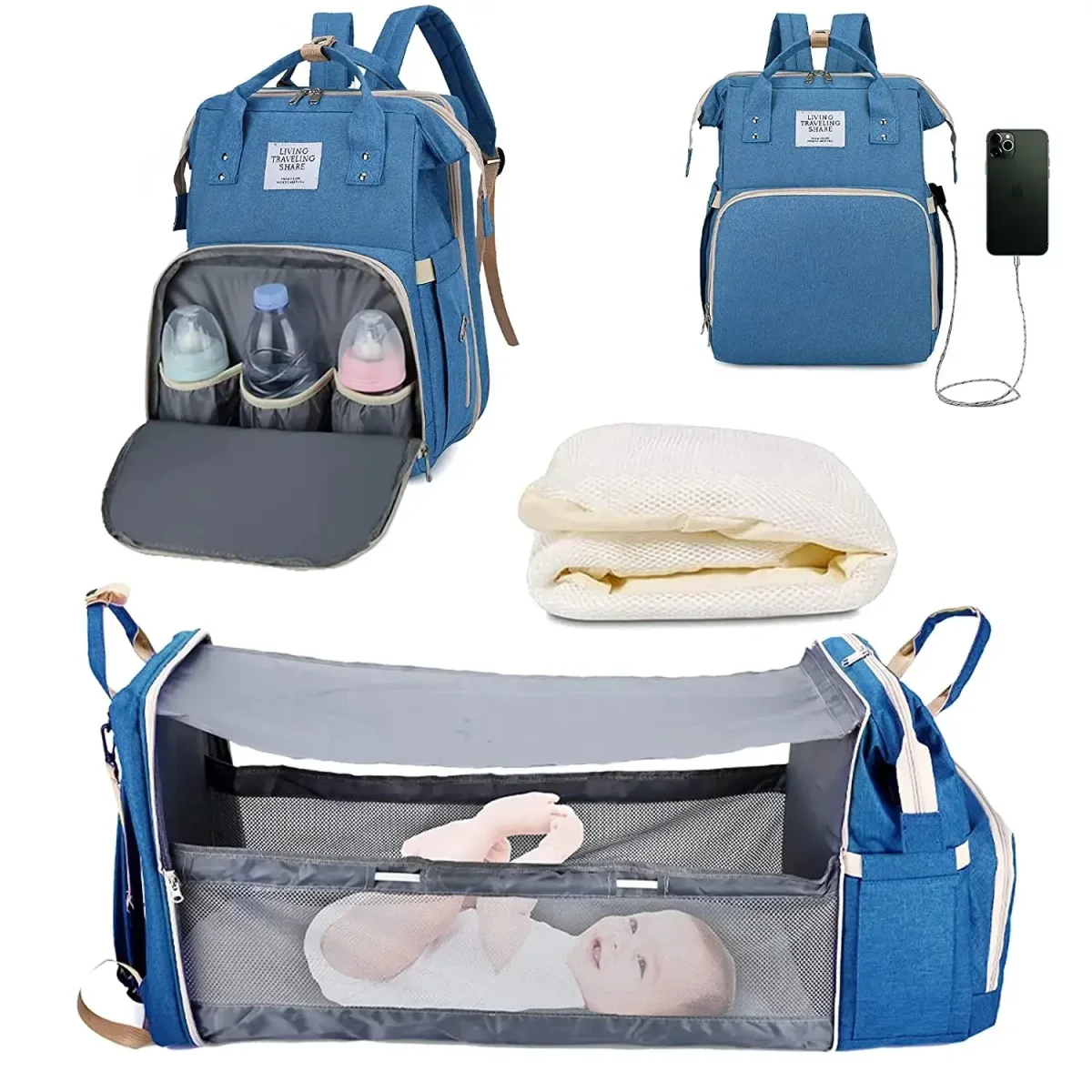 Sac à langer - Sac à langer bébé - Sac à dos à langer 2en1 - Boutique Bébé en Ligne : Soins, Sac Jouets et Articles Maison