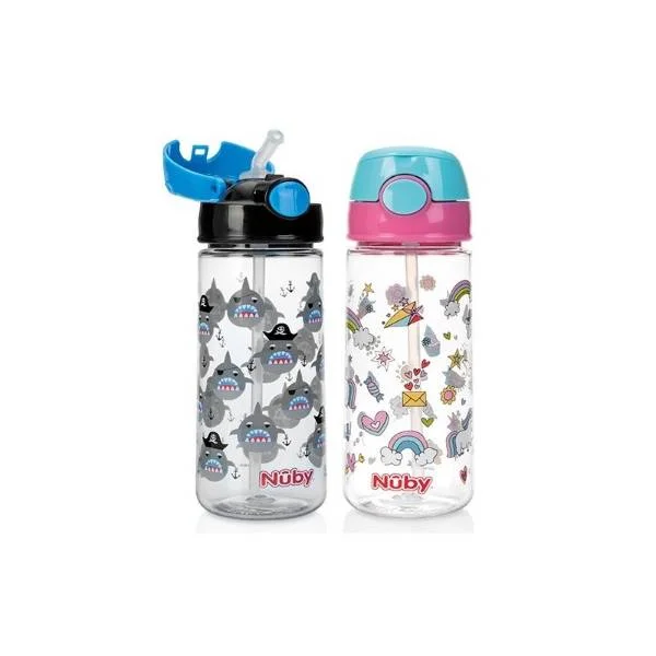 NUBY – GOBELET PAILLE SOUPLE ET BOUTON PUSH 540 ML +3 ANS NV0414023 - ​Boulangerie-Pâtisserie | Pain au Levain & Viennoiseries​ - {'count': 1, 'name': 'Home'}