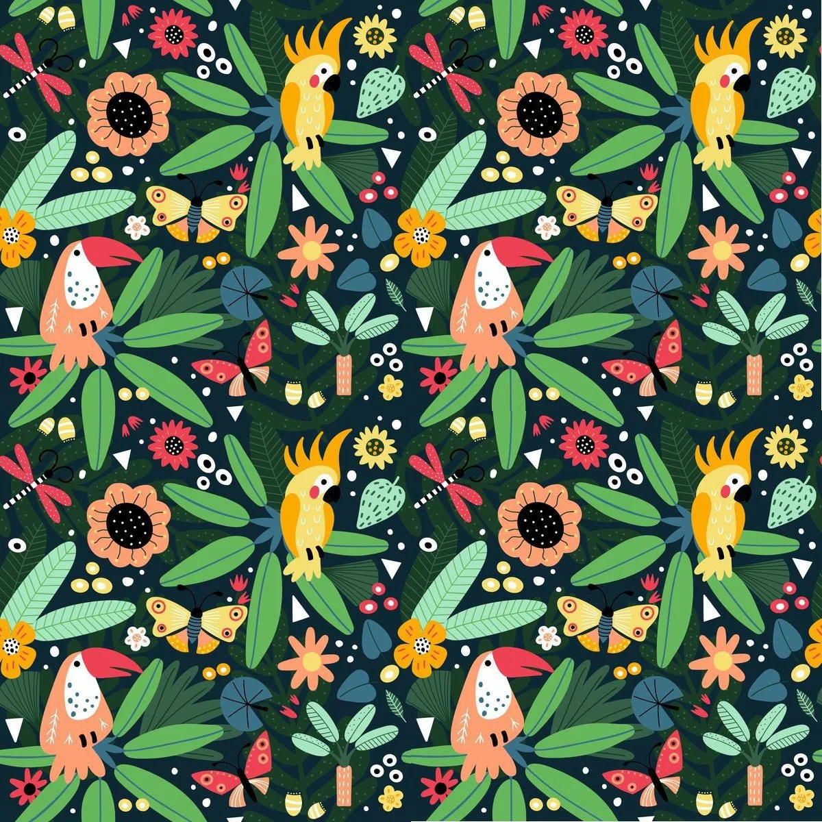 Peinture murale Perroquets et Toucans Junior - Saldi Straordinari – Offerte Speciali Disponibili Adesso